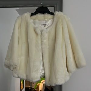 Bolero Cream Calvin Klein Faux Fur Jacket